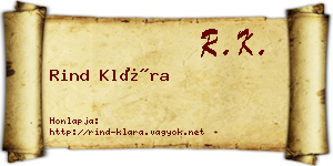 Rind Klára névjegykártya